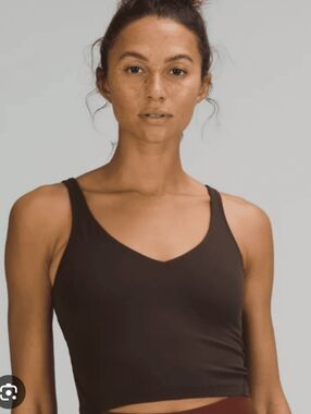 NWOT Lululemon Align Chocolate Brown V-Neck Cropped Tank Top 10 Med Large Athlet